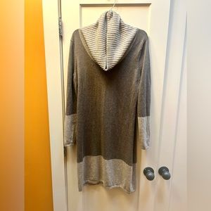 Cowl-neck merino wool Athleta sweater dress.